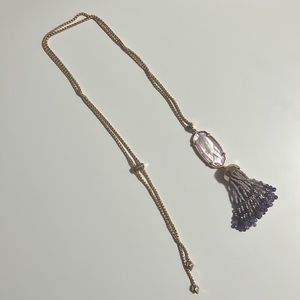 Kendra Scott rose gold and lavender pendant necklace